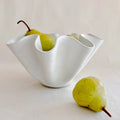 Large High Sided Wave Bowl in white satin glaze by Polly Barton Ceramics, 31cm diameter